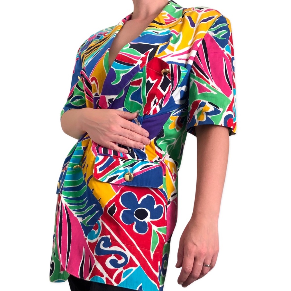 Vintage 80s Escada by Margaretha Ley Bright Blazer